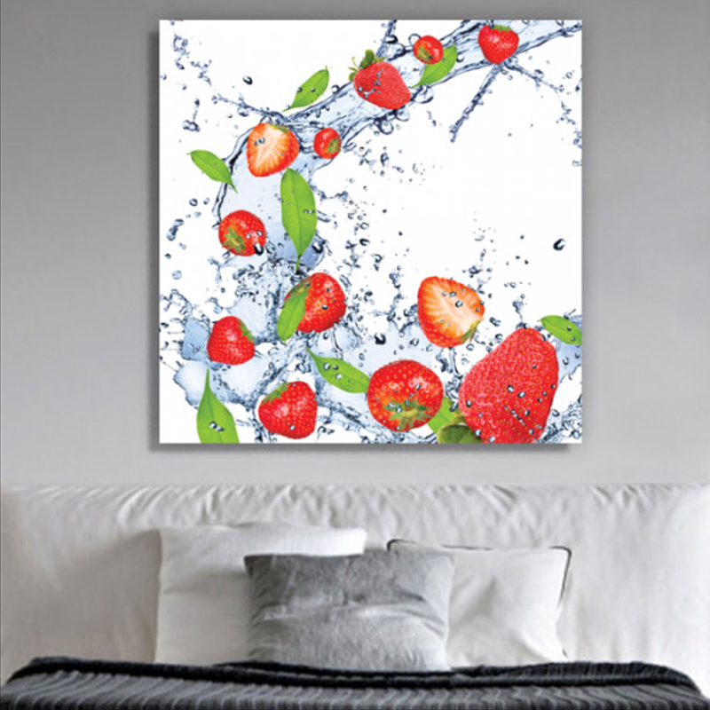 Πίνακας σε καμβά με φαγητά με φράουλες